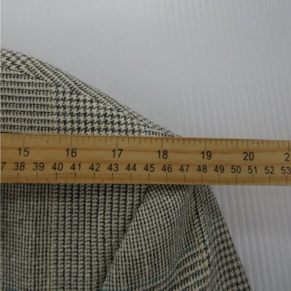 VINTAGE Burberry Sport Coat 40 Blazer Windowpane Houndstooth Jacket - Picture 7 of 13